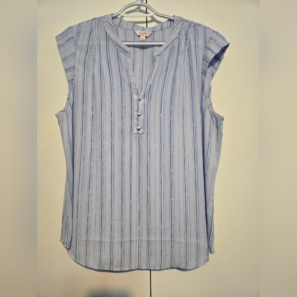 Candies Striped Blue Sleeveless Top